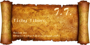 Tichy Tiborc névjegykártya
